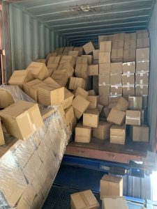 Unsecured cargo unpacked at Stockwell International warehouse